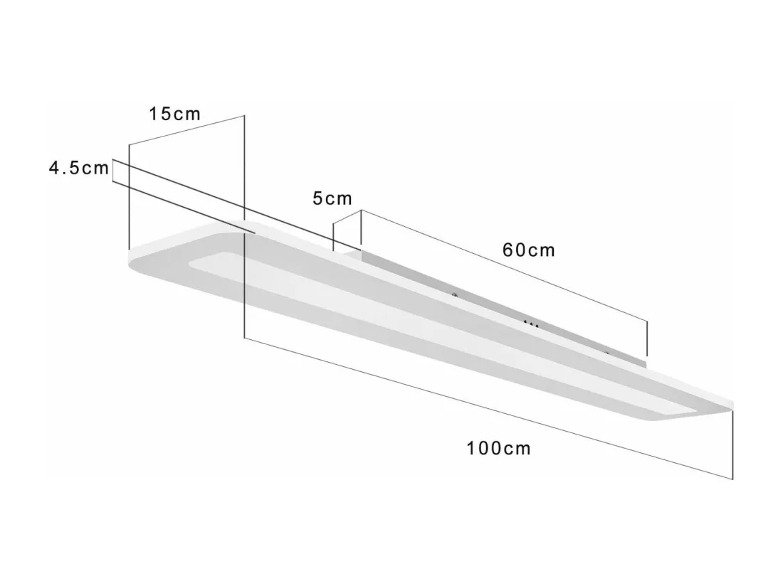 NETTLIFE LED plafonnier panneau dimmable avec télécommande 40W 100CM