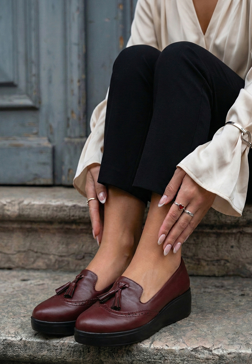 Chaussures casual à plateforme bordeaux Olbia