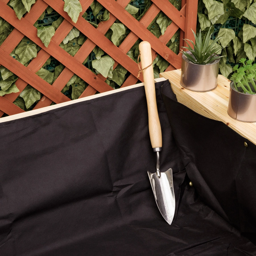 Outsunny Hochbeet mit integriertem Vliesstoff natur