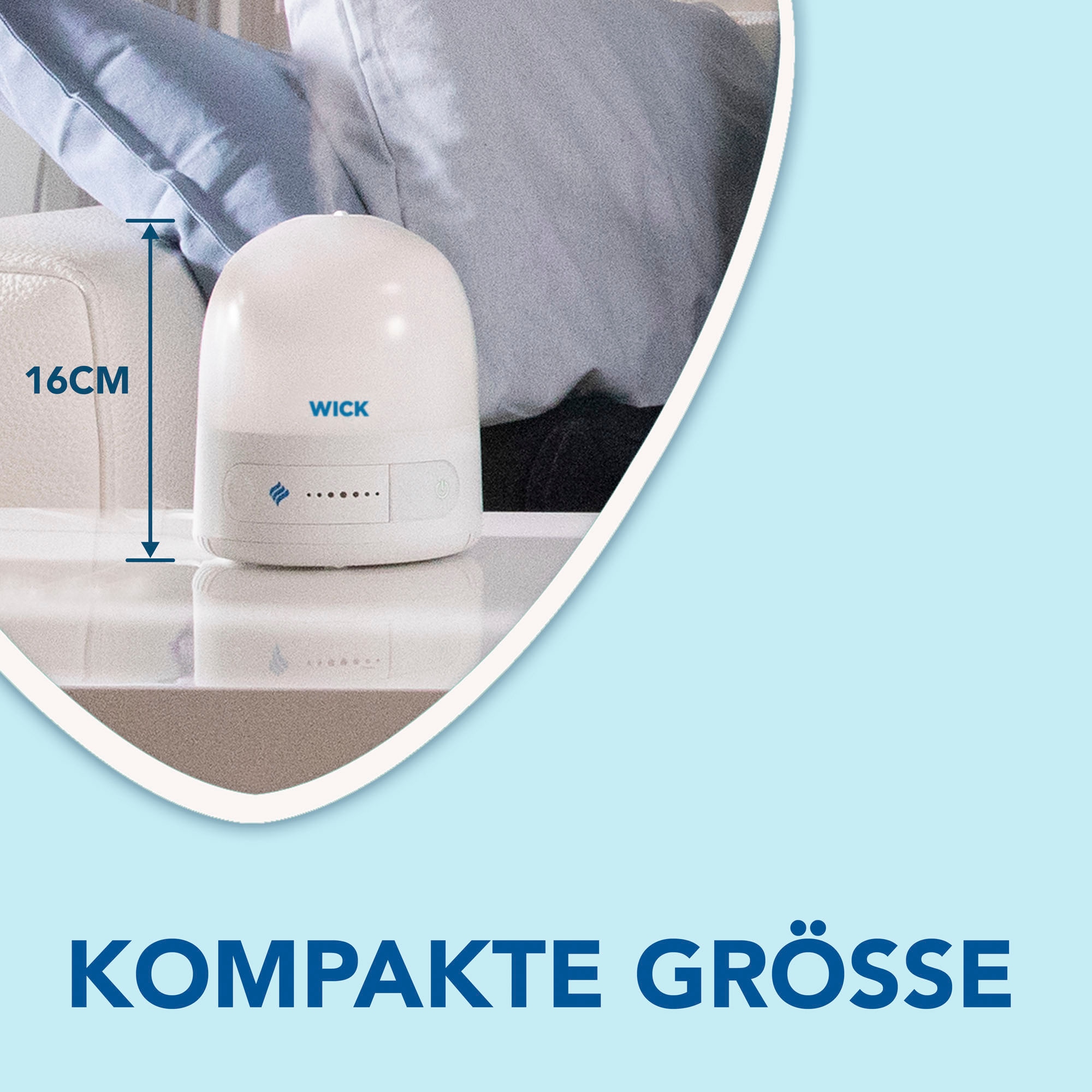 WICK Luftbefeuchter »Persönlicher Kaltluft-Ultraschall-Luftbefeuchter - WUL510« 7 l Wassertank UNSER KLEINSTER LUFTBEFEUCHTER: Kompakt, intuitiv, einfach zu bedienen