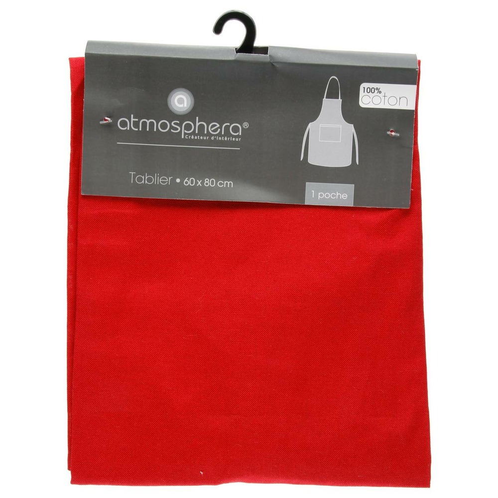 Tablier - coton - rouge - 60x80 cm