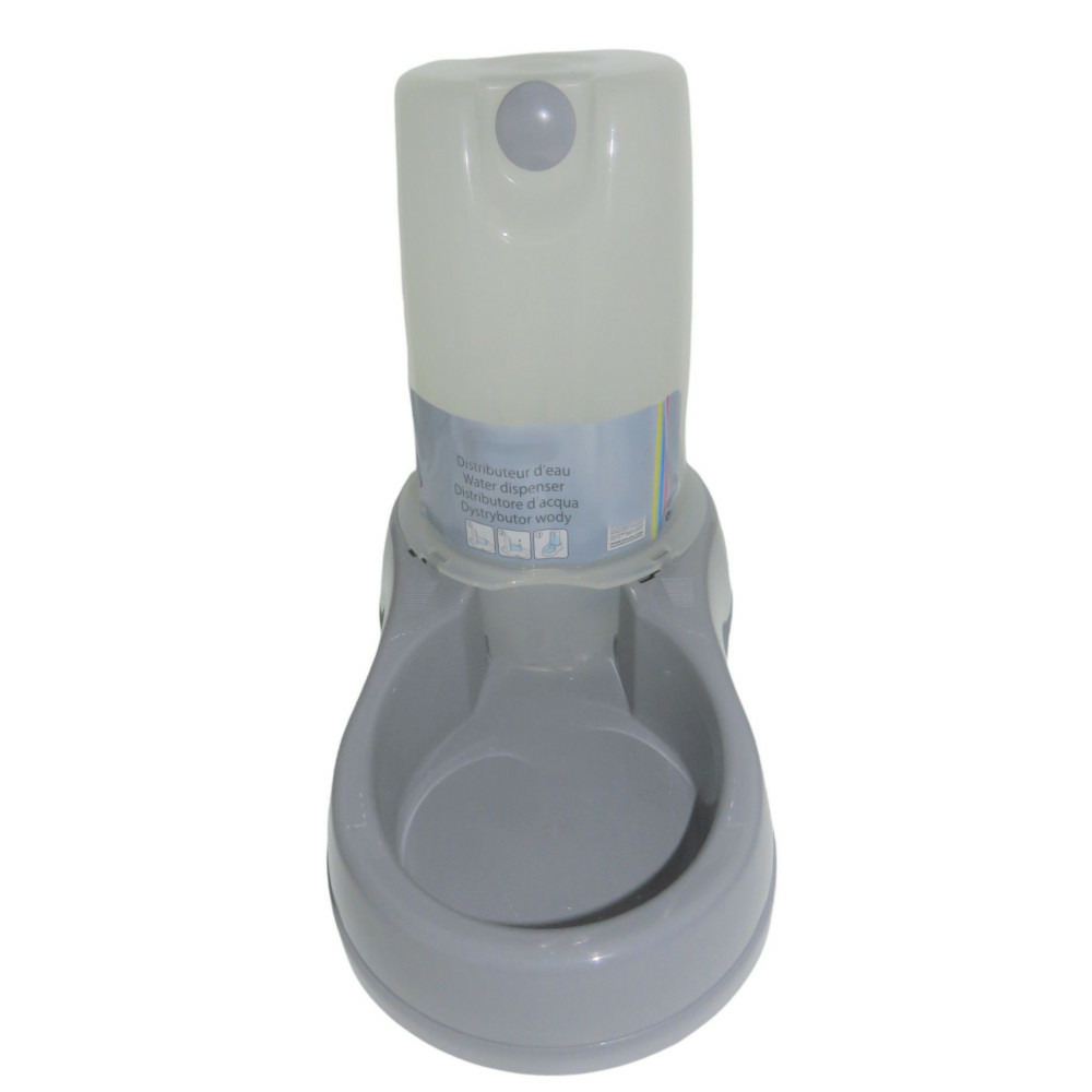 Distributeur d'eau 3.5 litres, gris en plastique, pour chien ou chat