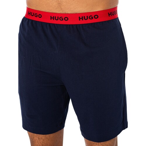 BOSS - Pantalones Cortos De Pijama Enlazados Azul