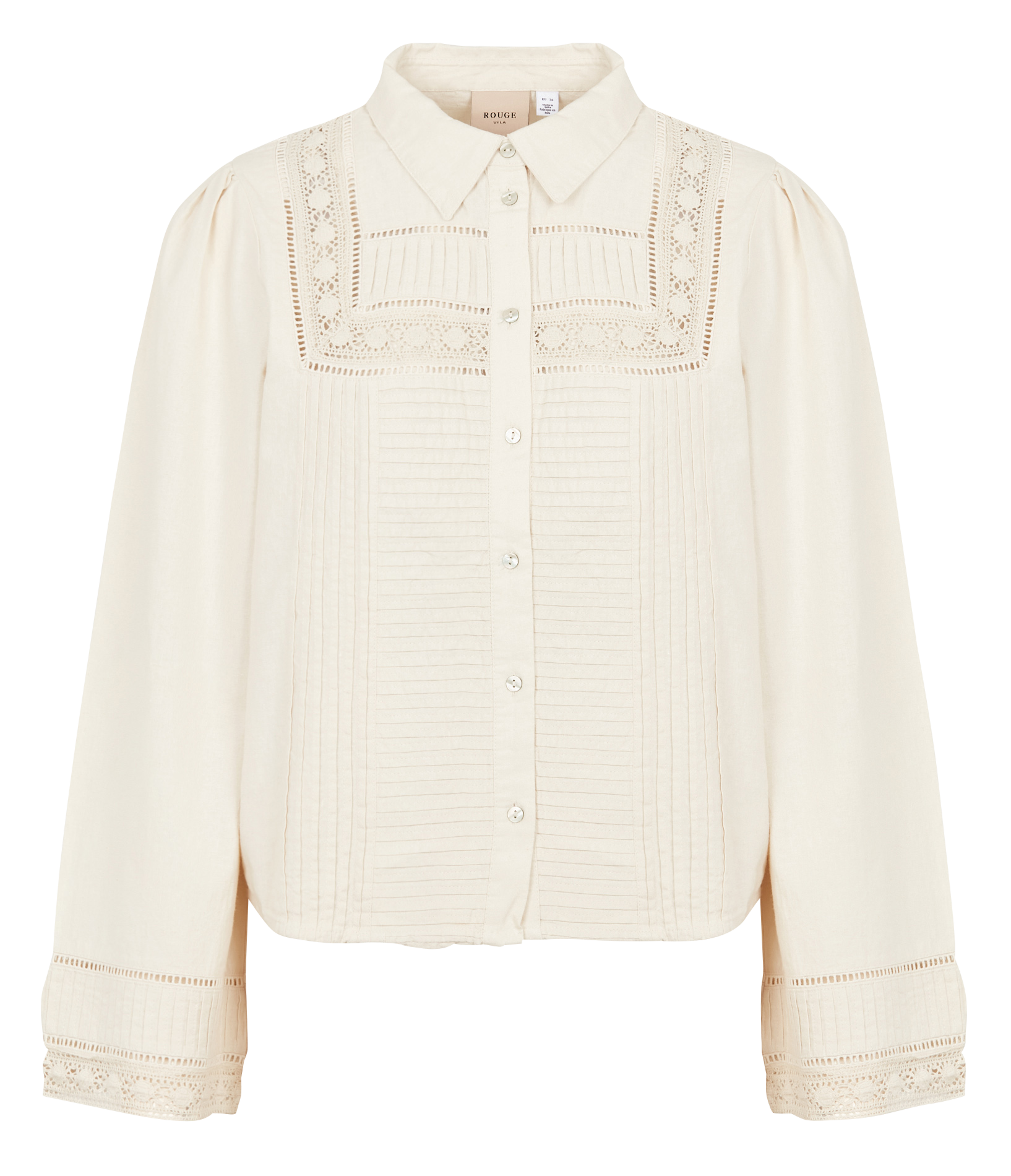JOLINA - Chemise col classique ample | Beige