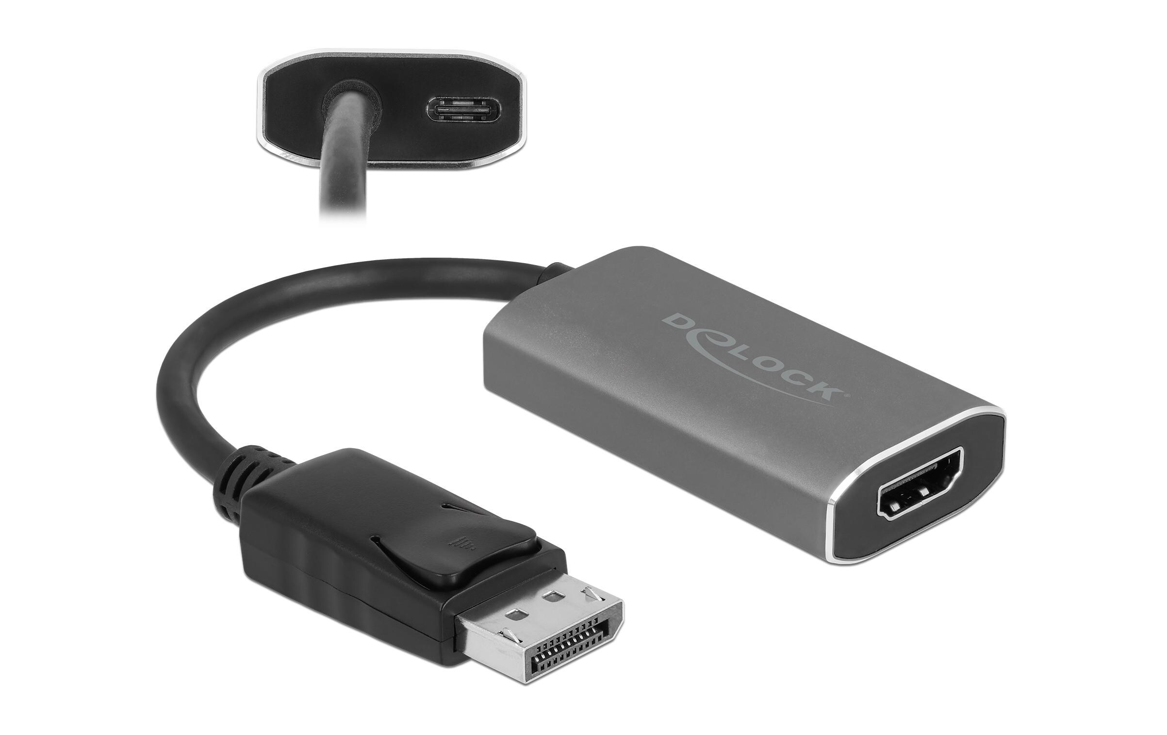 Adapter 8K 60Hz DisplayPort - HDMIAktiver DisplayPort 1.4 zu HDMI Adapter 8K mit HDR Funktion