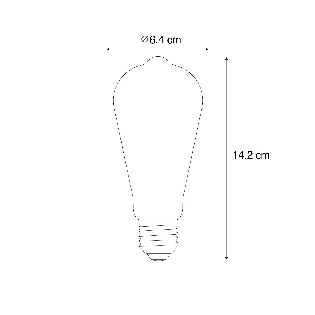 Set van 5 Smart E27 dimbare LED lampen ST64 helder 7W 806 lm 2700-6500K