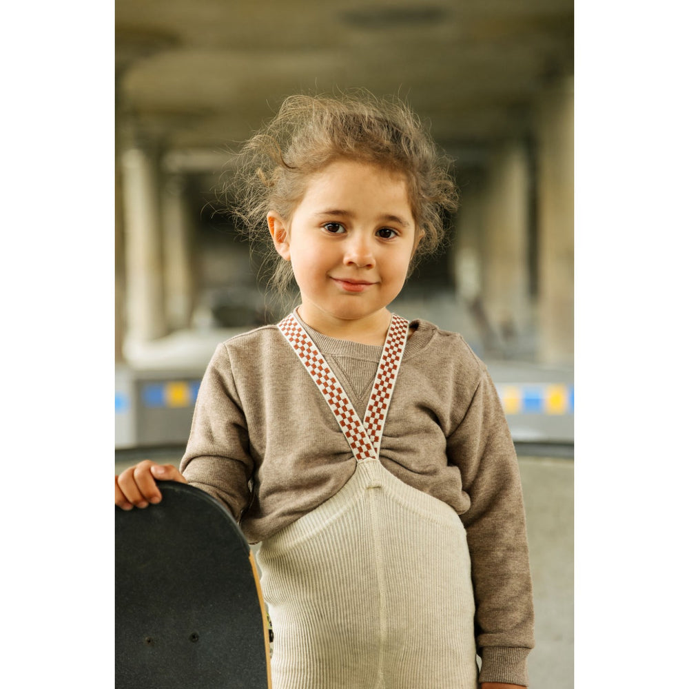 Køb Silly Silas Cream Blend Checked Footless Leggings