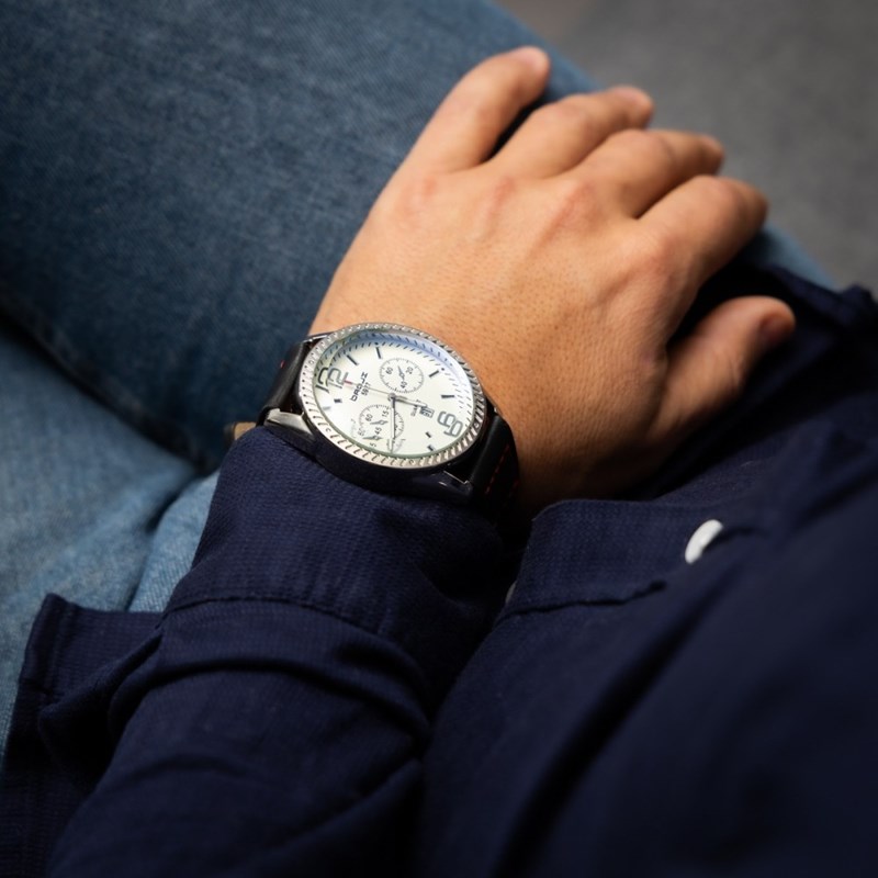 Montre Homme CHTIME bracelet Cuir Noir