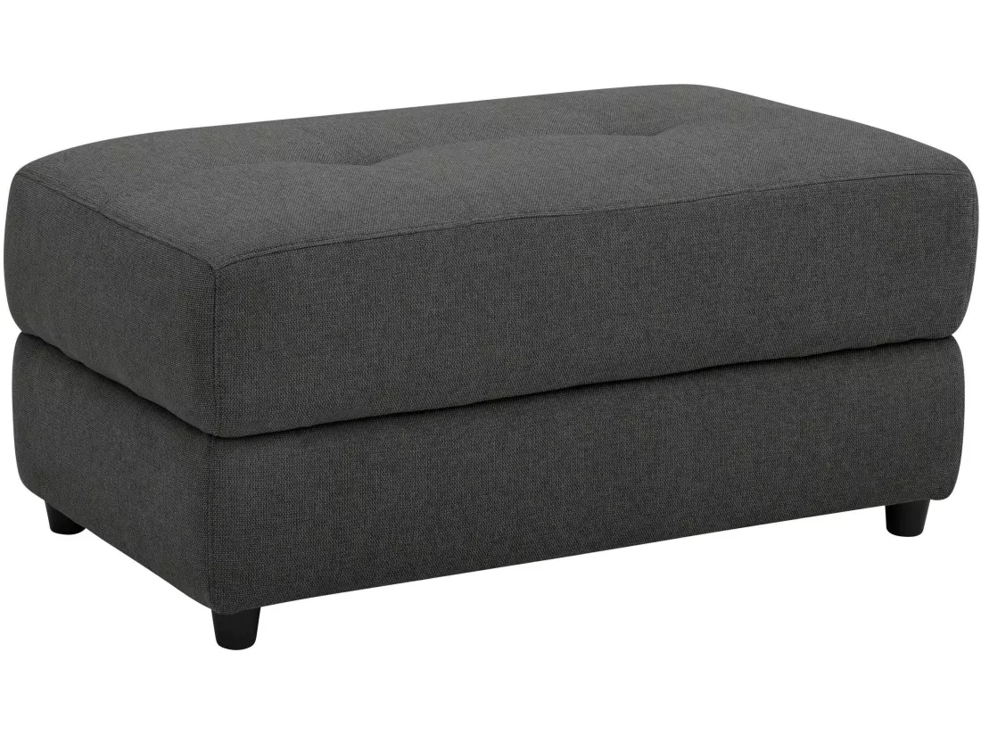 Capena | Pouf rembourré en tissu tissé anthracite