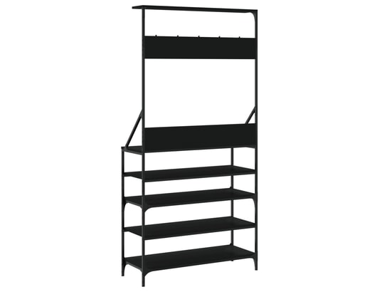 VIDAXL - Penderie Porte-vêtements et rangement des chaussures noir 90x34x184 c...