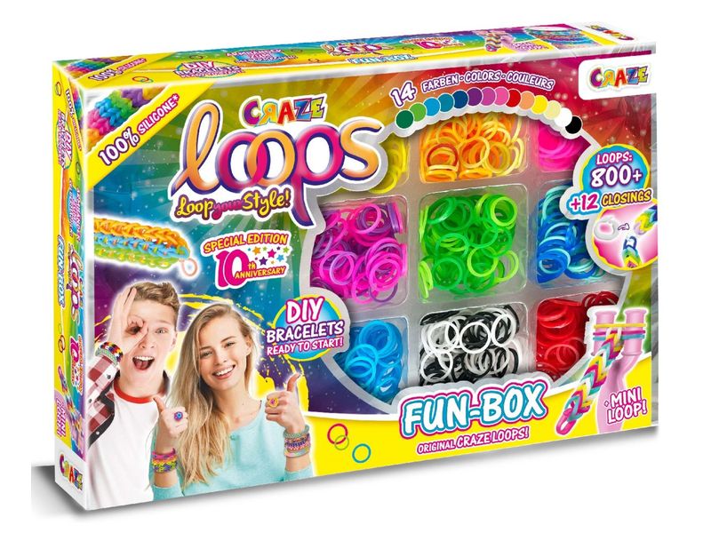 Craze Bastelset Loops – Fun Box 800 Loops Armbänder zum Selbermachen