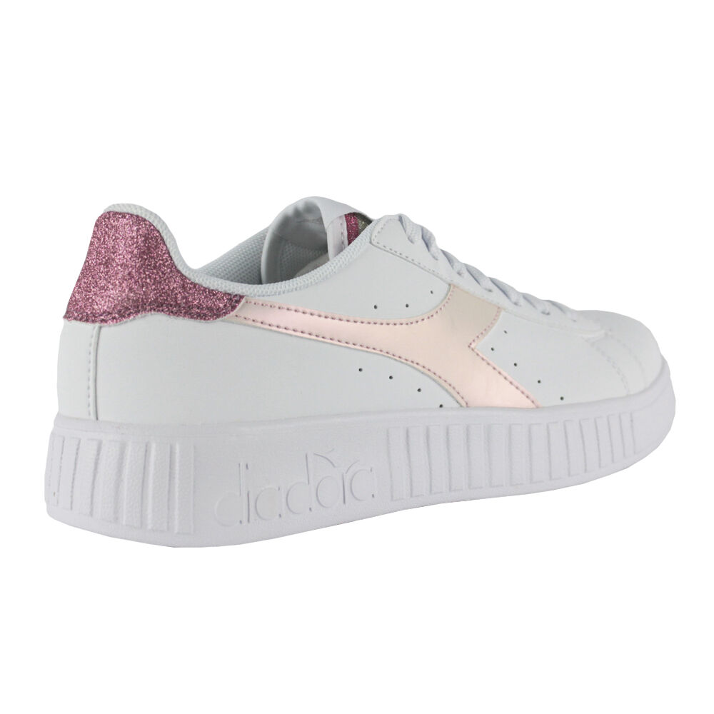 Tênis Diadora Step Glitter C3113 Branco/Rosa Feminino