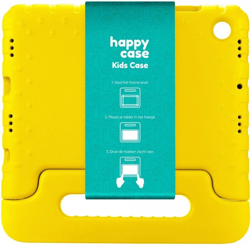 HappyCase Samsung Galaxy Tab A8 Kinder Tablethoes met Handvat Geel