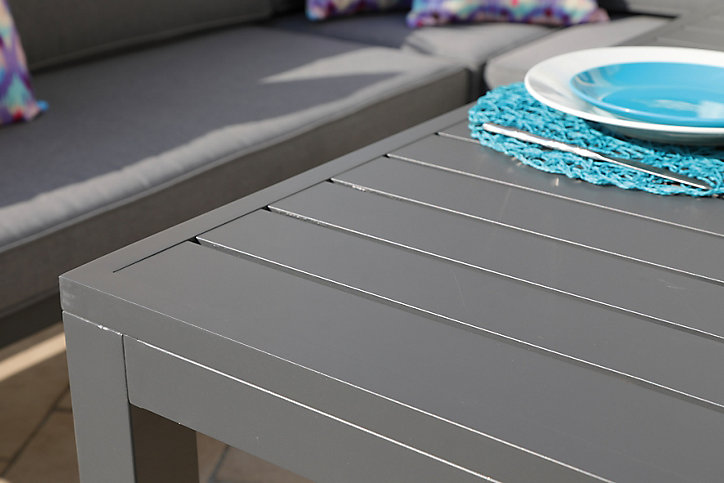Salon de jardin bas Proloisirs Royan II aluminium gris