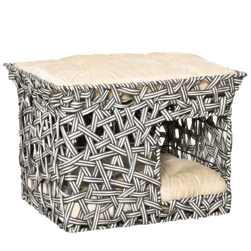 Cama de dois andares para gatos PawHut, multicolorida