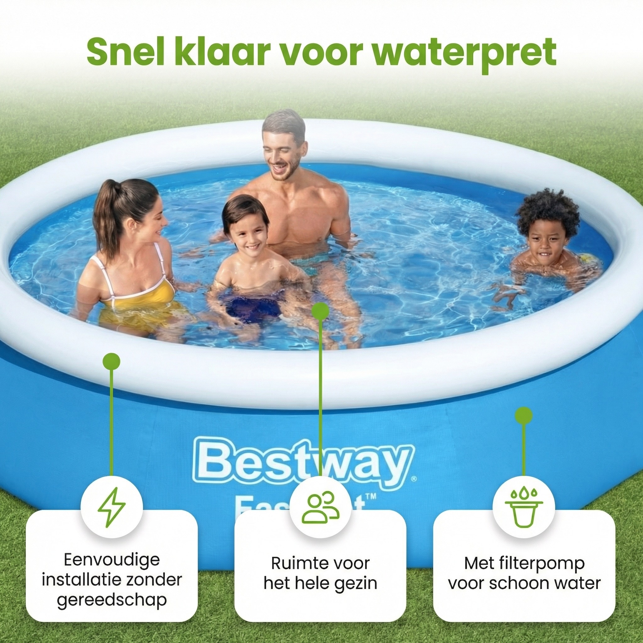 Bestway fast set 244x61cm zwembad – 3-delig