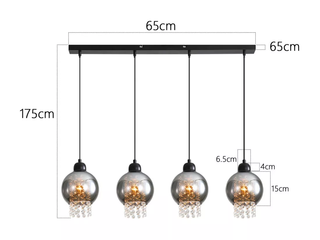 Lampe Suspendue Pour Table à Manger En Cristal Noir E27 Lampe Suspendue Moderne Pour Salon