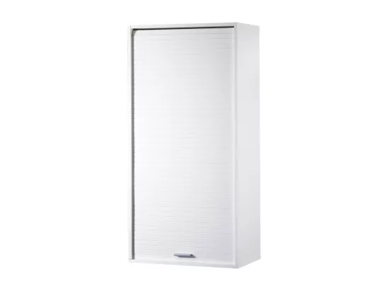 Meuble de Cuisine Haut Blanc 3 Tablettes 1 Rideau L 60 H 123.6 P 35 cm