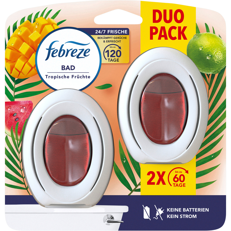 Febreze Bad Lufterfrischer Tropische Früchte Duo, 0.008 l