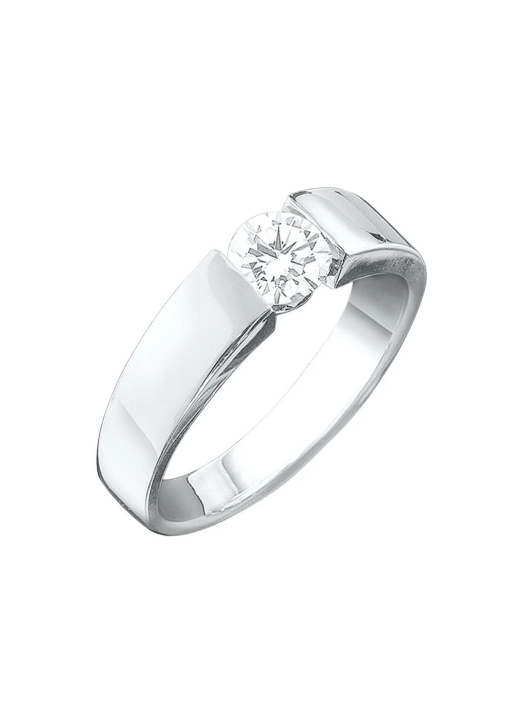 Eleganter Damenring in Weißgold mit Brillant