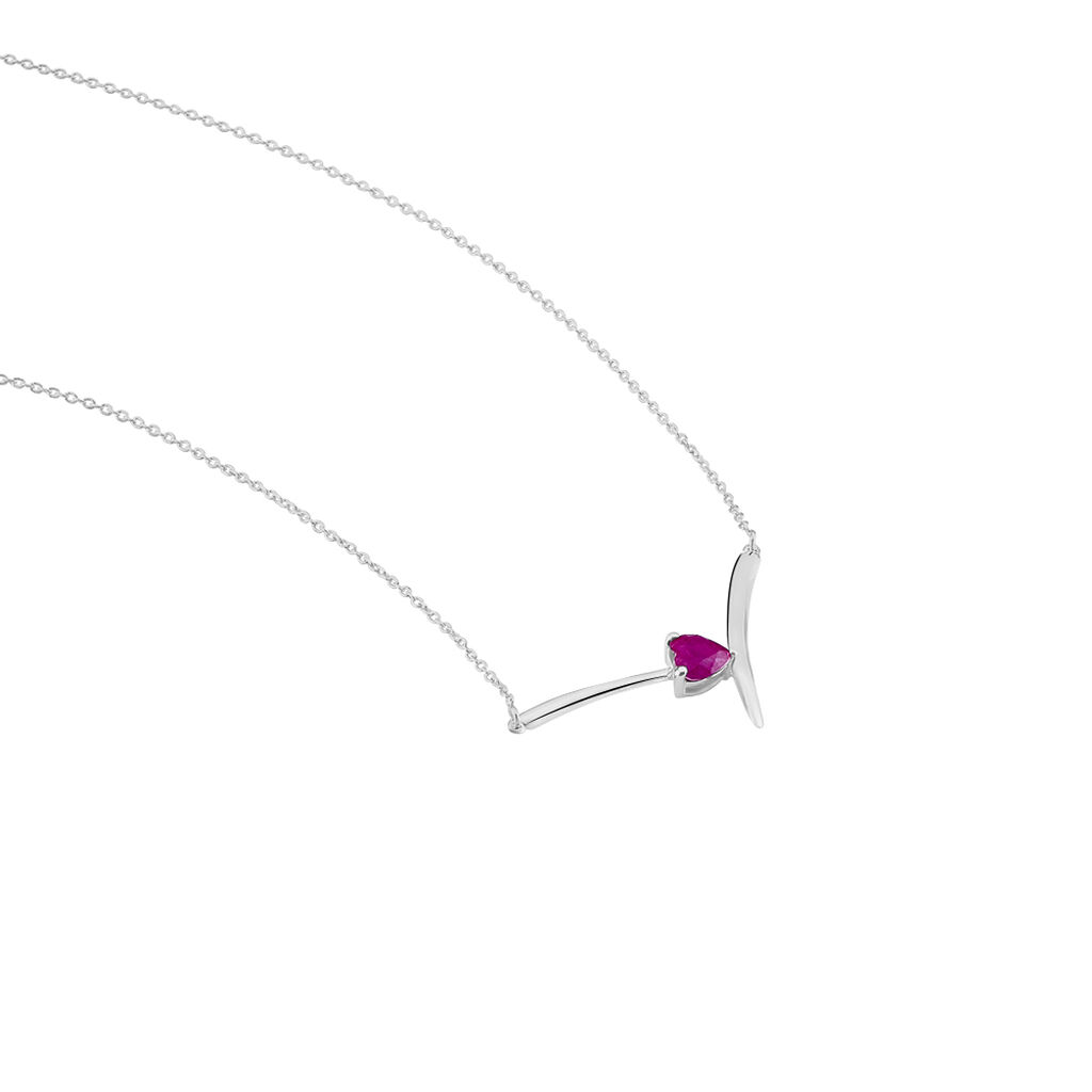 Collier Renaldine Or Blanc Rubis