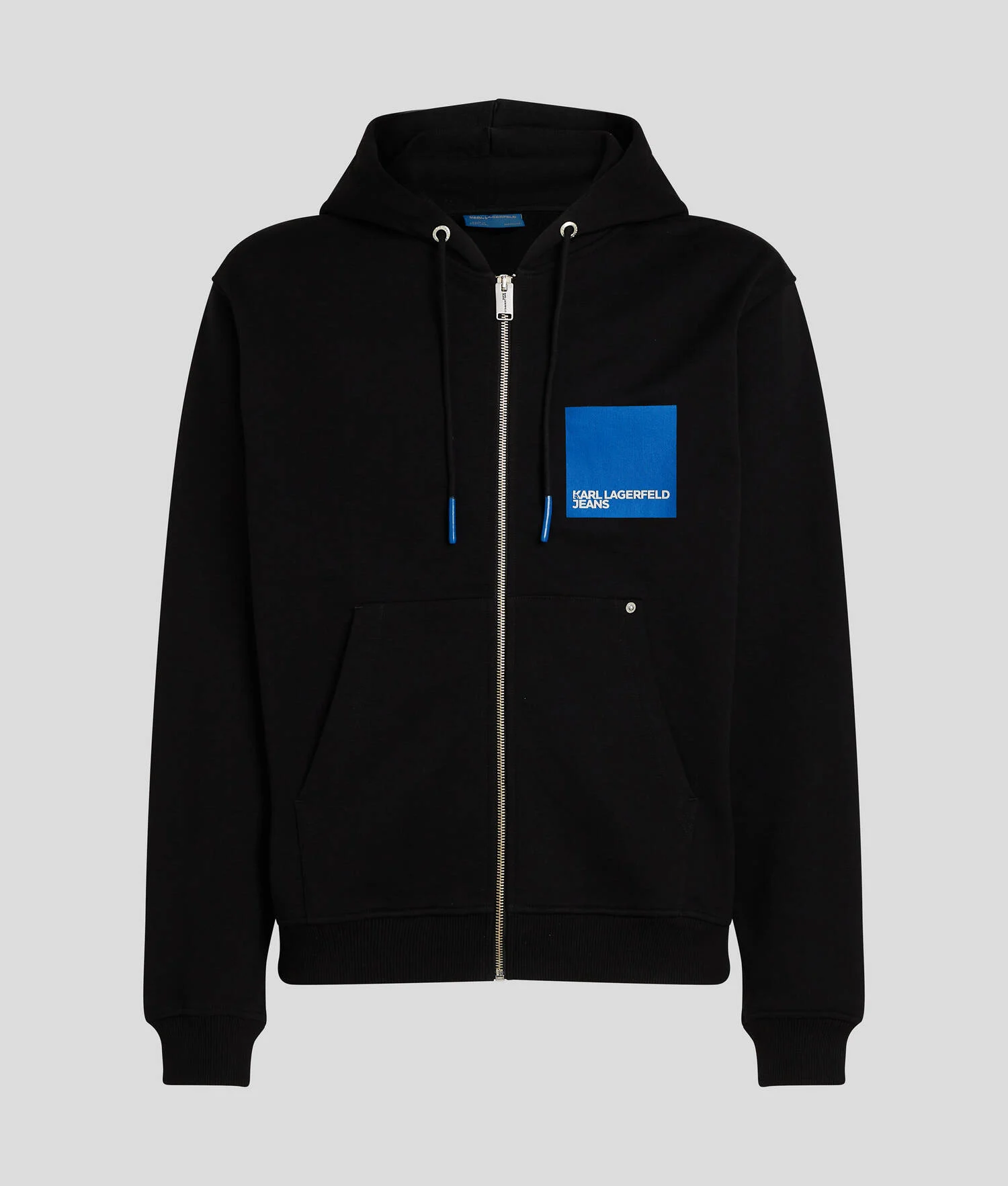 SWEAT À CAPUCHE ZIPPÉ AVEC LOGO ENCADRÉ - Noir