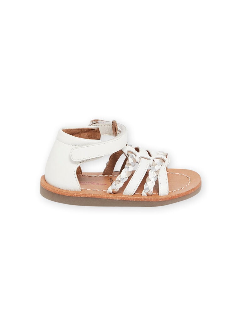 Sandales blanches en cuir