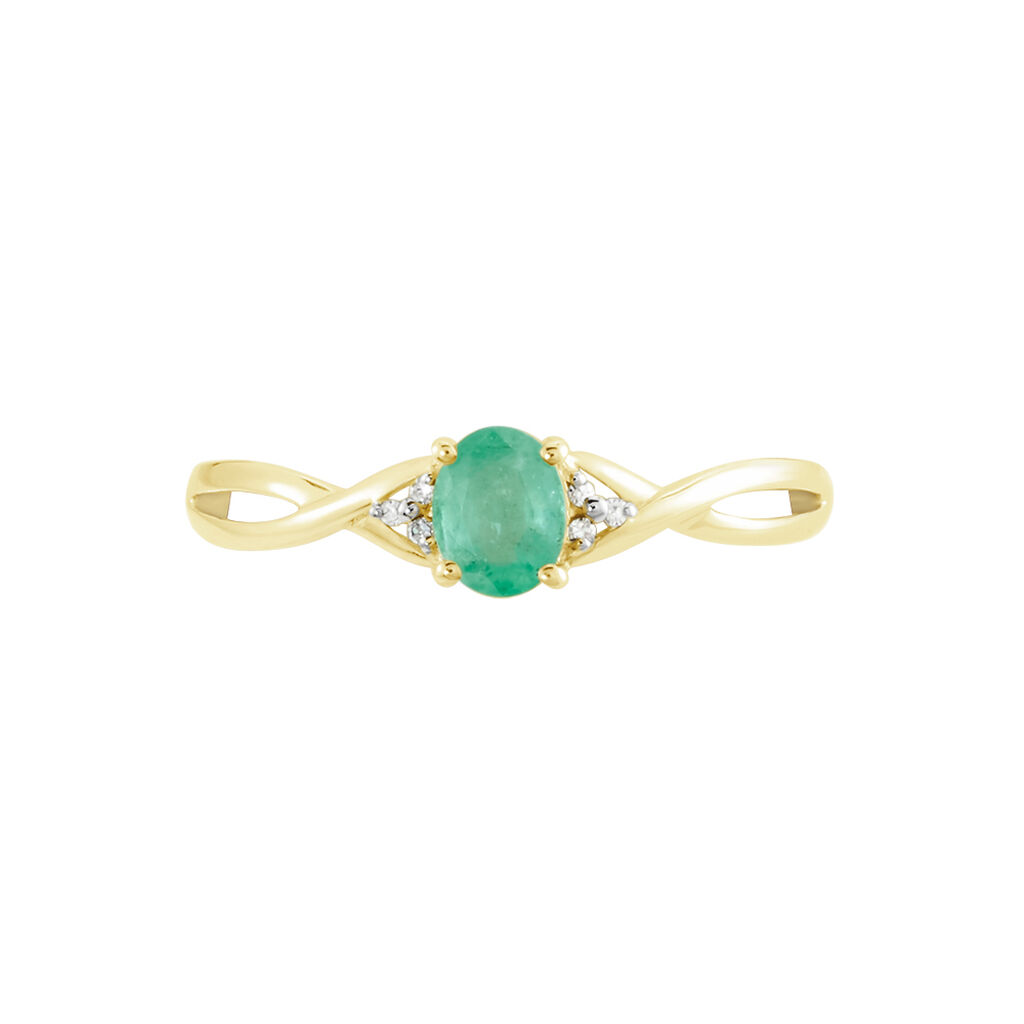 Bague Or Jaune Cassie Emeraude Diamants