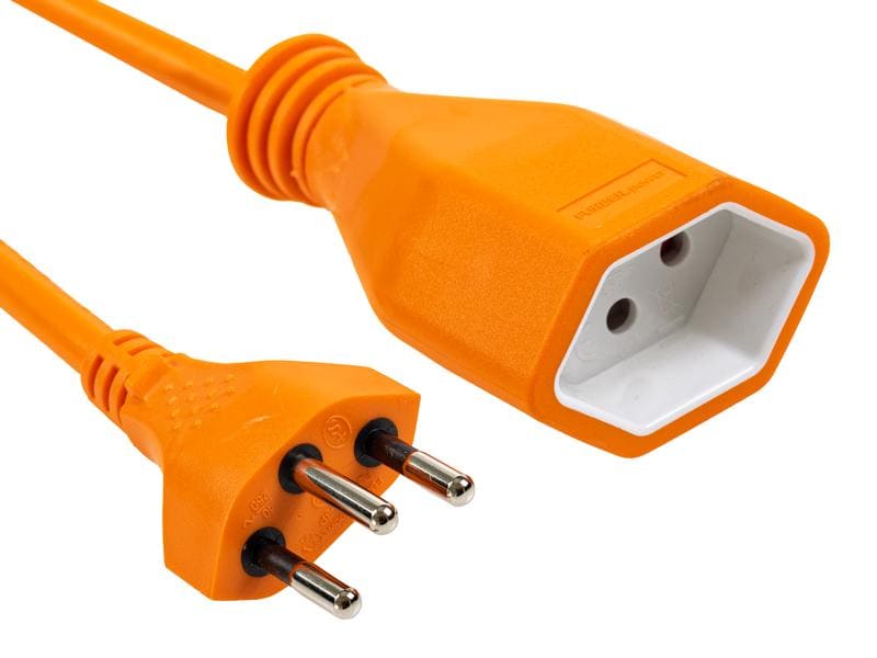 FURBER.power Verlängerungskabel T13-T12 5 m Orange Stromkabel H05VV-F 3G1.00