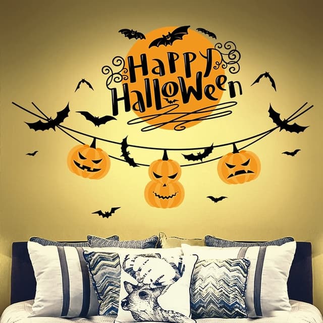 Vægdekoration med Halloween motiv, Happy Halloween 60x45cm