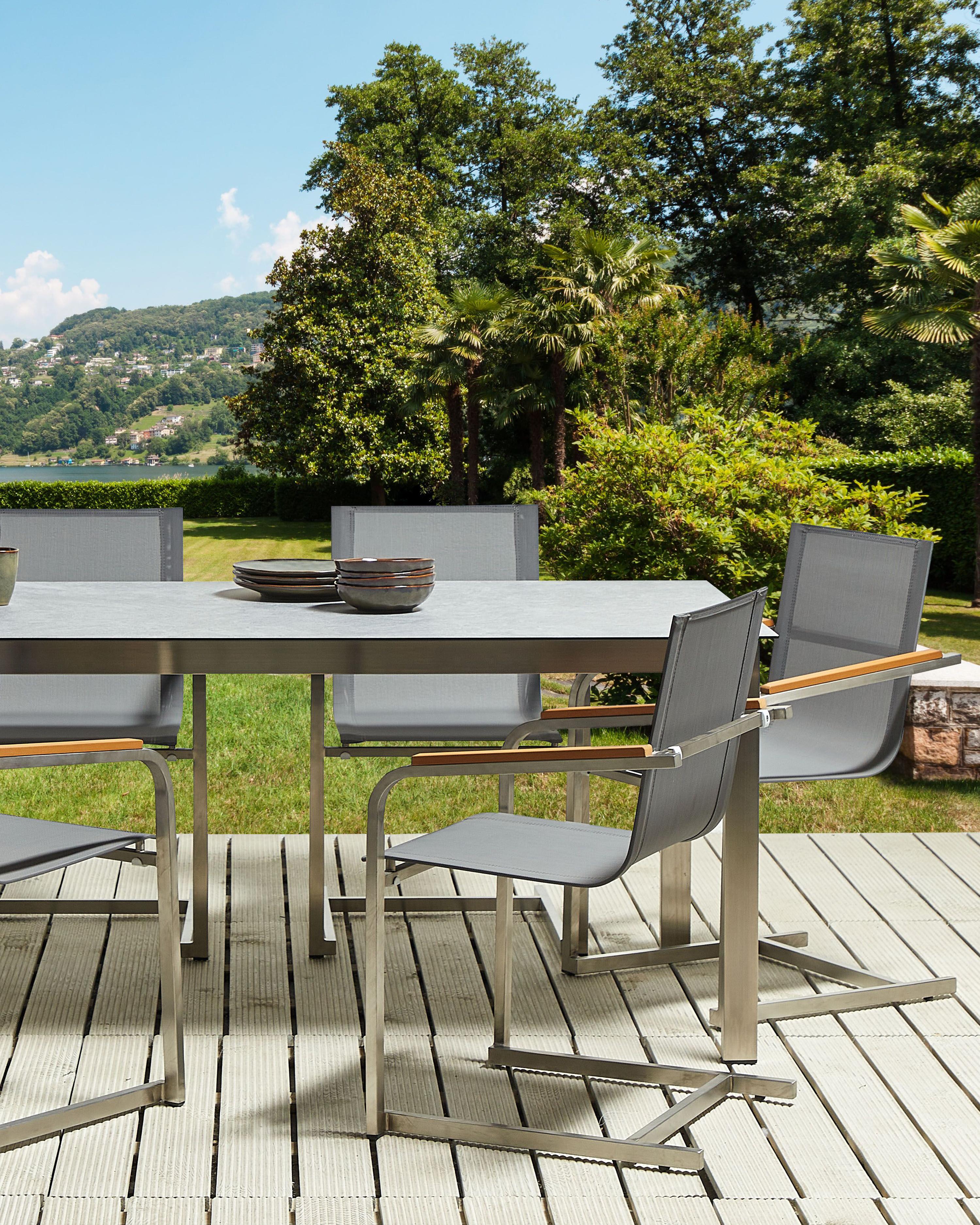 Set van 2 tuinstoelen COSOLETO Roestvrij staal Grijs