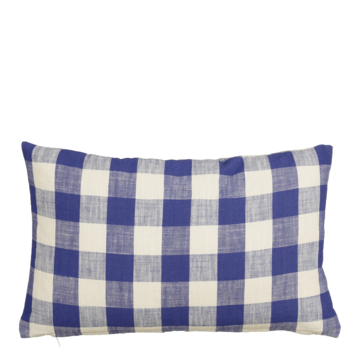 Sierkussen ruit blauw - l55xb35xh10cm