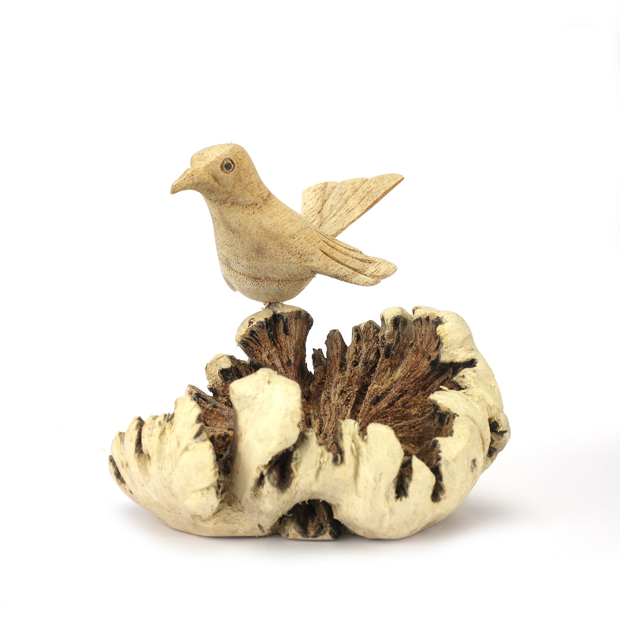Figur 'Vogelnest' aus Holz, B 13 cm, H 10 cm, L 7 cm von fischer's lagerhaus