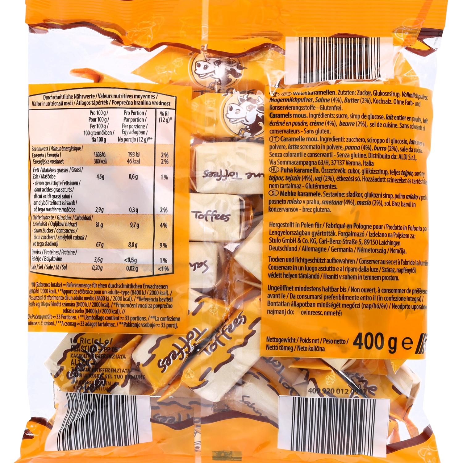 SWEET LAND Toffees, Sahne 400 g