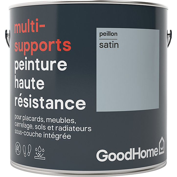 Peinture haute résistance multi-supports GoodHome bleu Peillon satin 2L