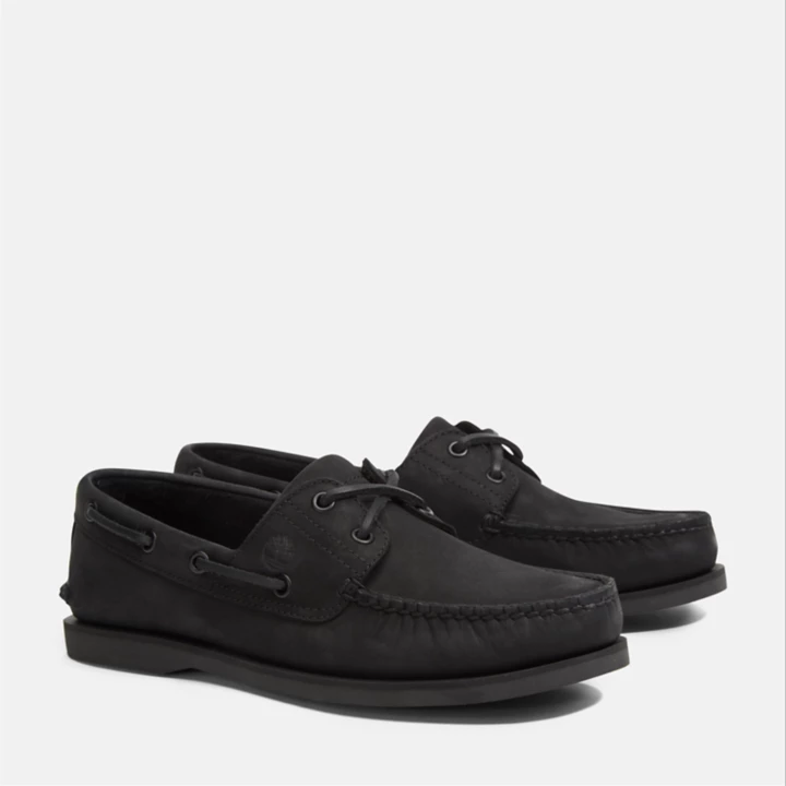 Chaussure bateau classique pour homme en noir