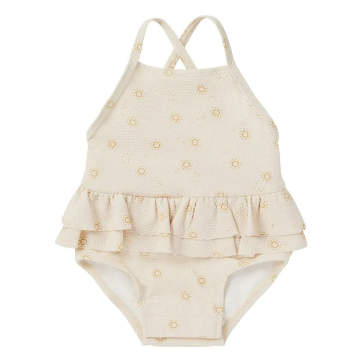 Quincy Mae Maillot 1 Pièce Volants Soleils | Ecru