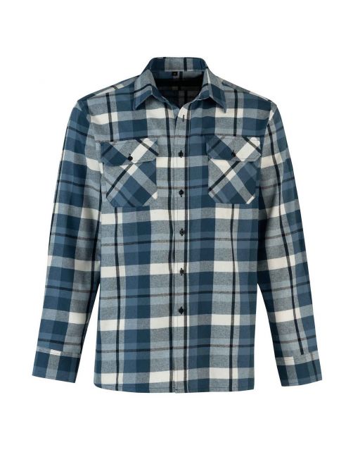 Storvik Blouse Flanel Blauw&Wit - Vrijetijdskleding