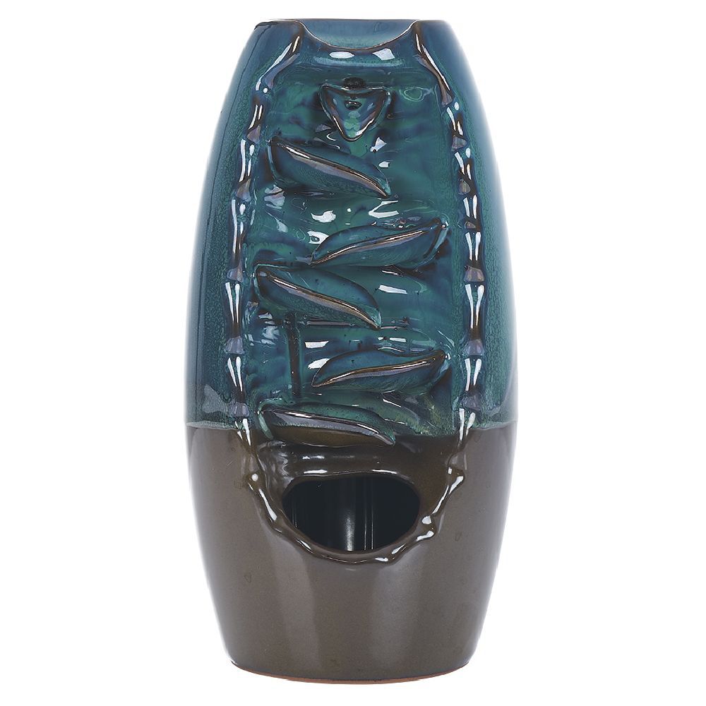 Fontaine à encens grès bleu Ø10xH20cm