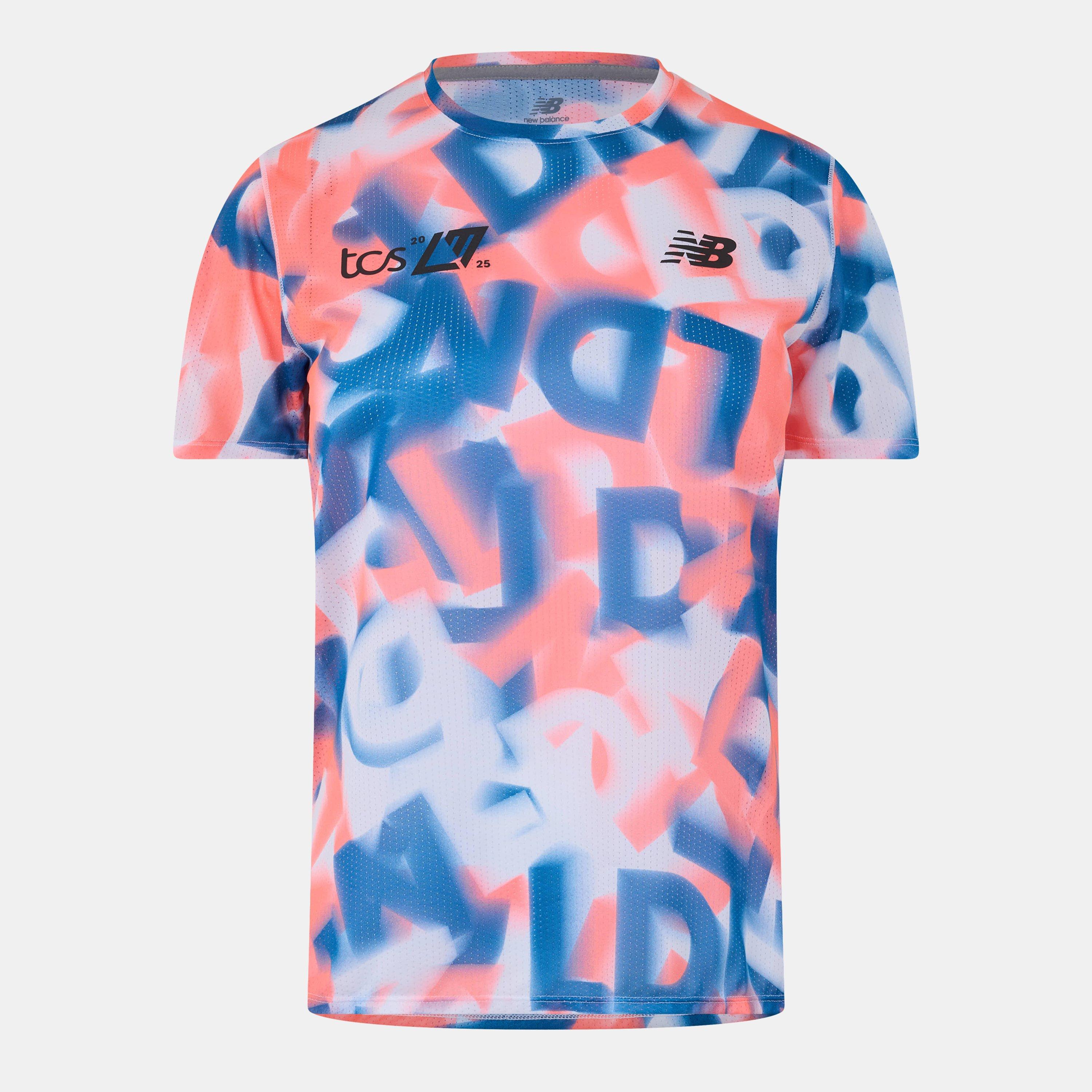 New Balance Athletics Tee Mlt Larg Running Top Womens
