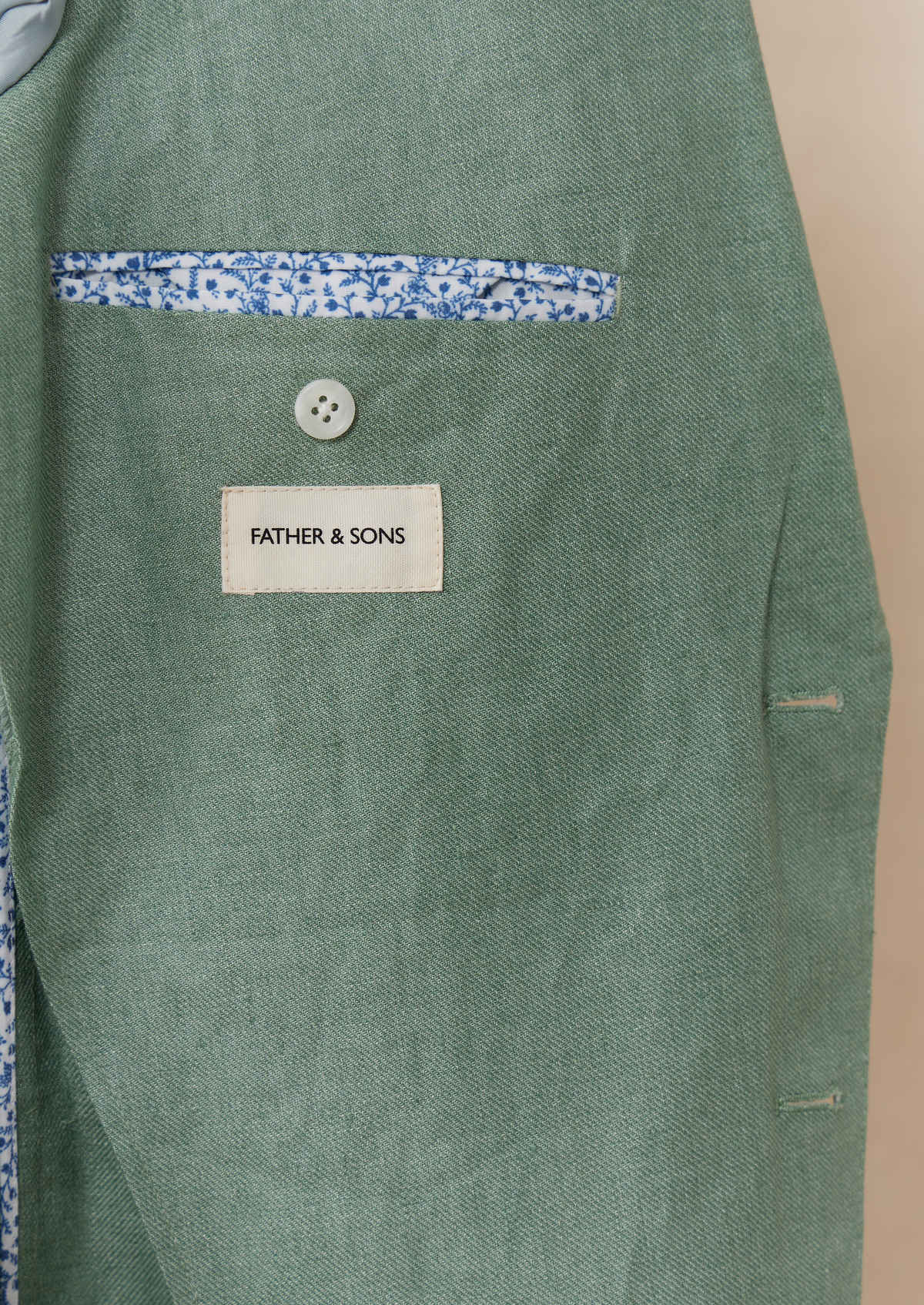Veste coordonnable Regular en lin uni vert