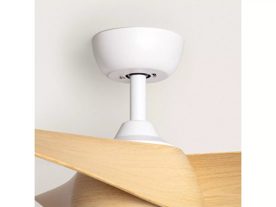 Ventilateur de Plafond Silencieux Eubea 132cm Motor DC Bois Télécommande Sans lumière Non Blanc