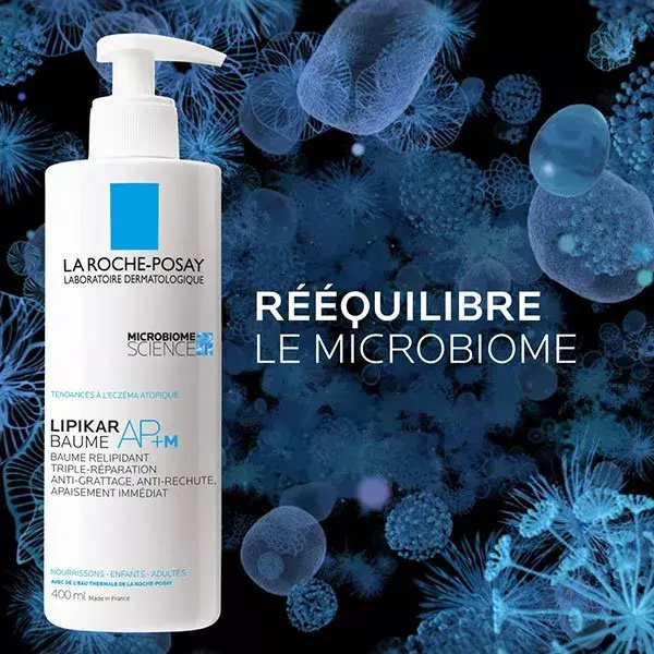 Conjunto de 2 frascos de 400ml cada do perfume La Roche-Posay Lipikar Baume AP+M.