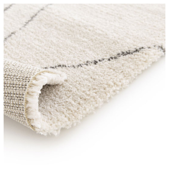 Tapis motif berbère - aria - blanc cassé - 120 x 170 cm