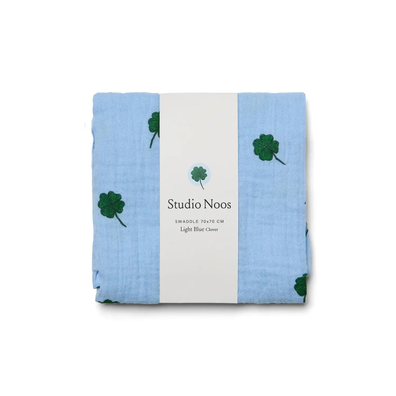 Studio Noos | Swaddle Print Medium | Light Blue Clover