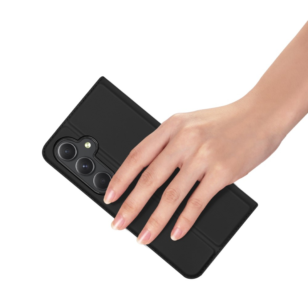 Samsung Galaxy A55 Flip Wallet Cover Leder Tasche - Schwarz