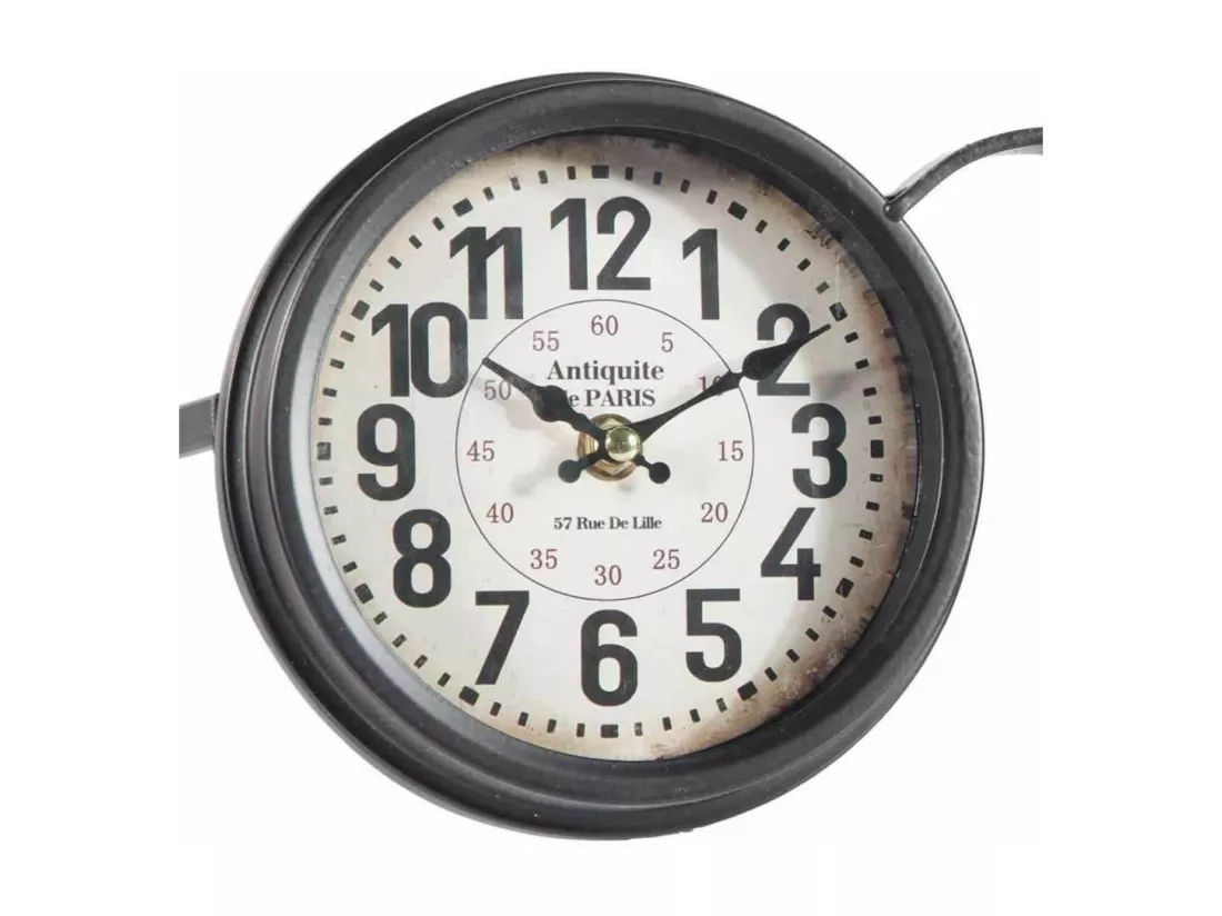 Double horloge de table noire 34x21x15