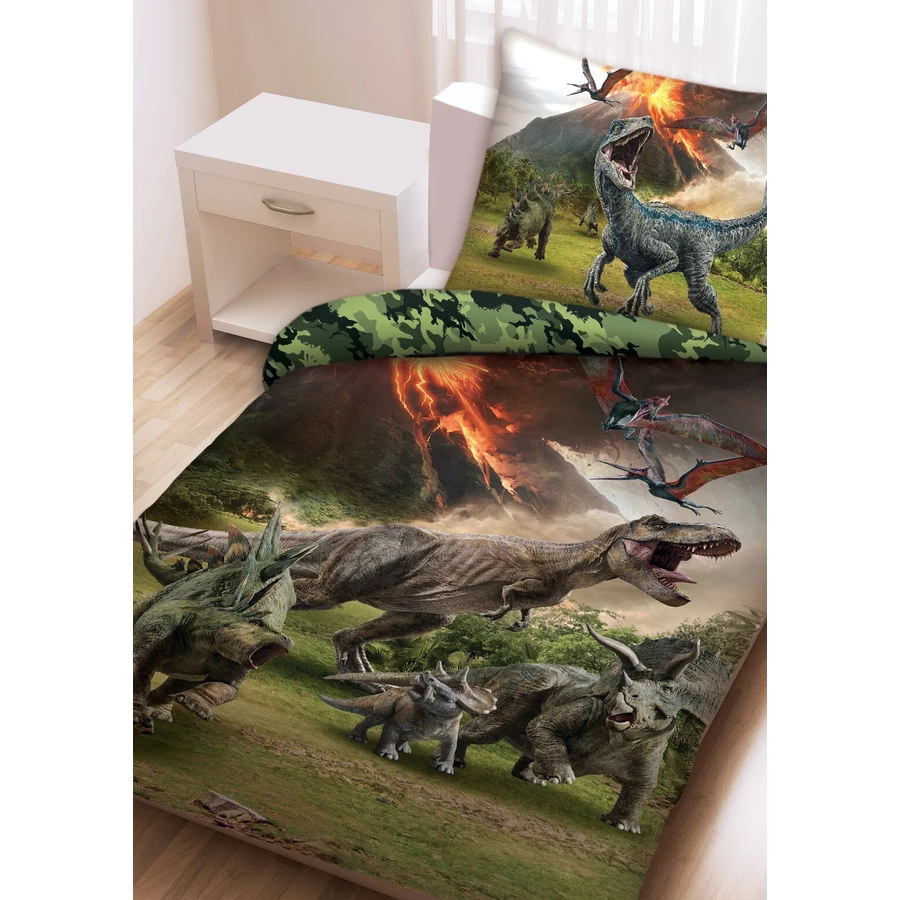 MTOnlinehandel Bettwäsche Kinder-Bettwäsche Mädchen und Jungen Lizenzmotiv, 80x80 + 135x200 Jurassic World