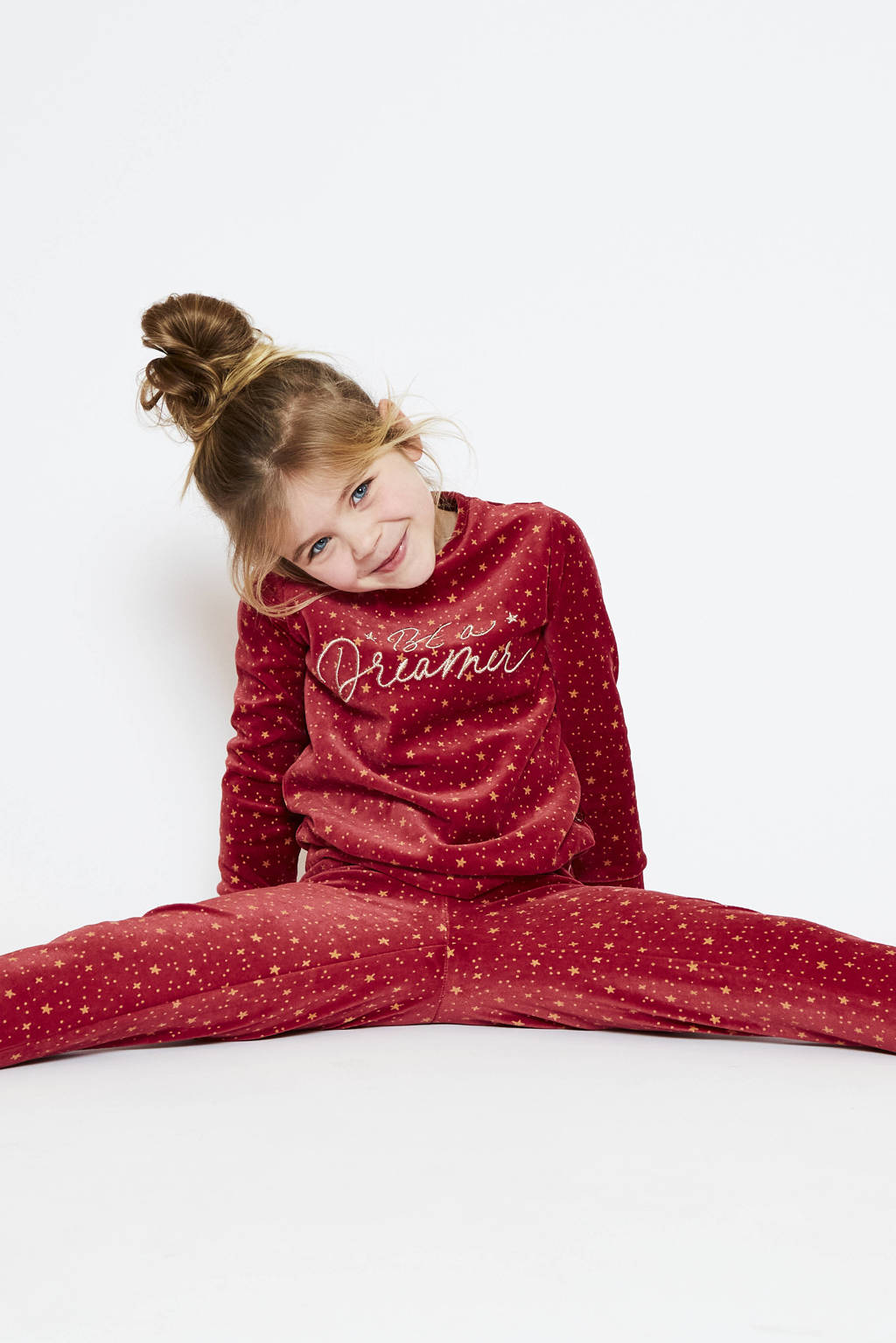 Charlie Choe meisjes pyjama met sterren print donkerrood