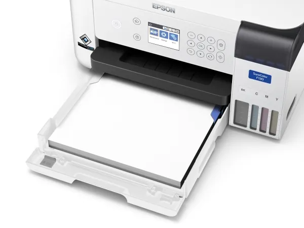 Epson SureColor SC-F100 - Printer - farve - farvesublimering - A4 - 600 x 1200 dpi - kapacitet: 150 ark - Wi-Fi, USB 2.0, LAN